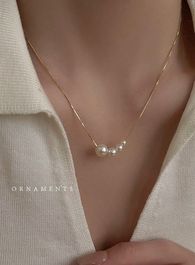 Single Diamond Necklace Women Ins Clavicle Chain Light Luxur