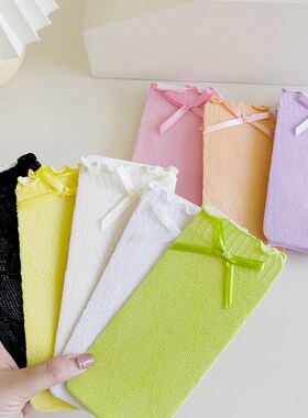Lace Socks Cute Japanese Style Sweet Bowknot White Kids Long