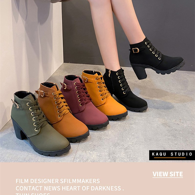 Womens Short Boots Martin Boots Round Toe Ankle Boots 2025