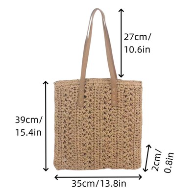 Straw Beach Tote Handwoven for Women Large Capacity for Trav