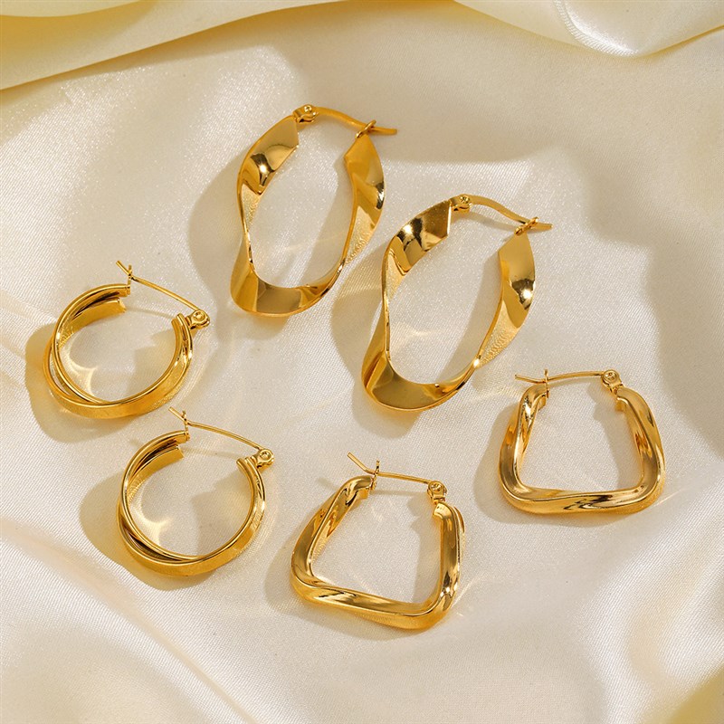 Stylish Stainless Steel Geometric Circular Earrings for Wome