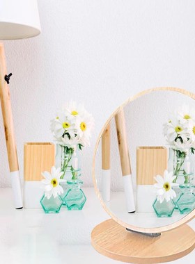Highdefinition Makeup Mirror Small Desktop Wooden For Men Ho
