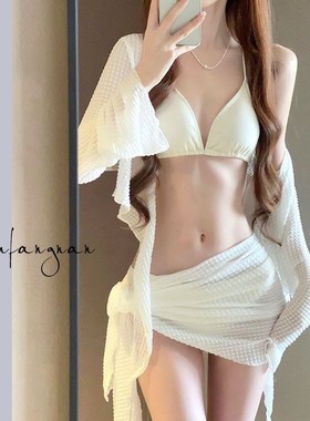 Bikini Swimsuit 2025 FourPiece Set White Sexy Swimwear for B