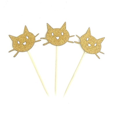 Creative Cute Cat Cake Toppers 12Pack Paper Cake Decorations