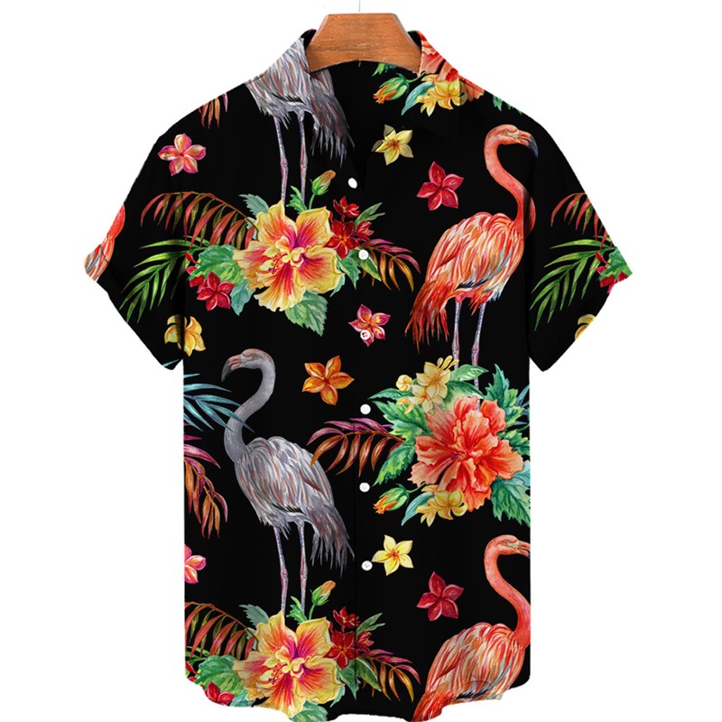 2025 Mens Beach Shirt 3D Digital Print Tropical Forest Anima