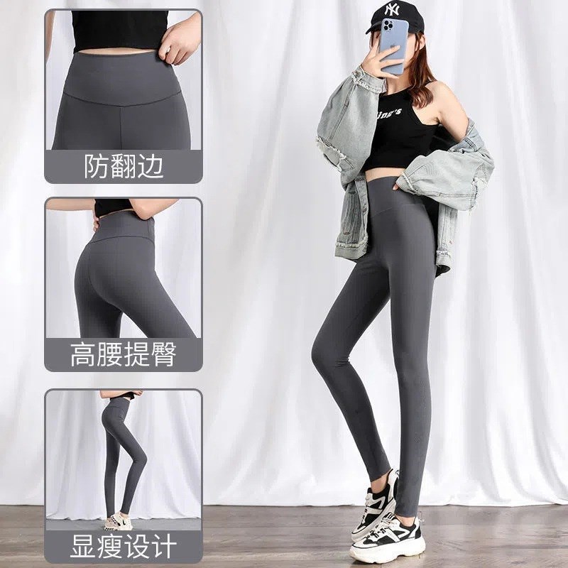 Sharkskin High Waist Leggings Women Velvet Thickened Warm Pa