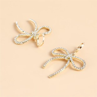 Geometric Jewelry Diamond Studded Earr European Bow American