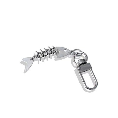 Simple Stylish Fishbone Bag Charm Design Fishbone Keychain P