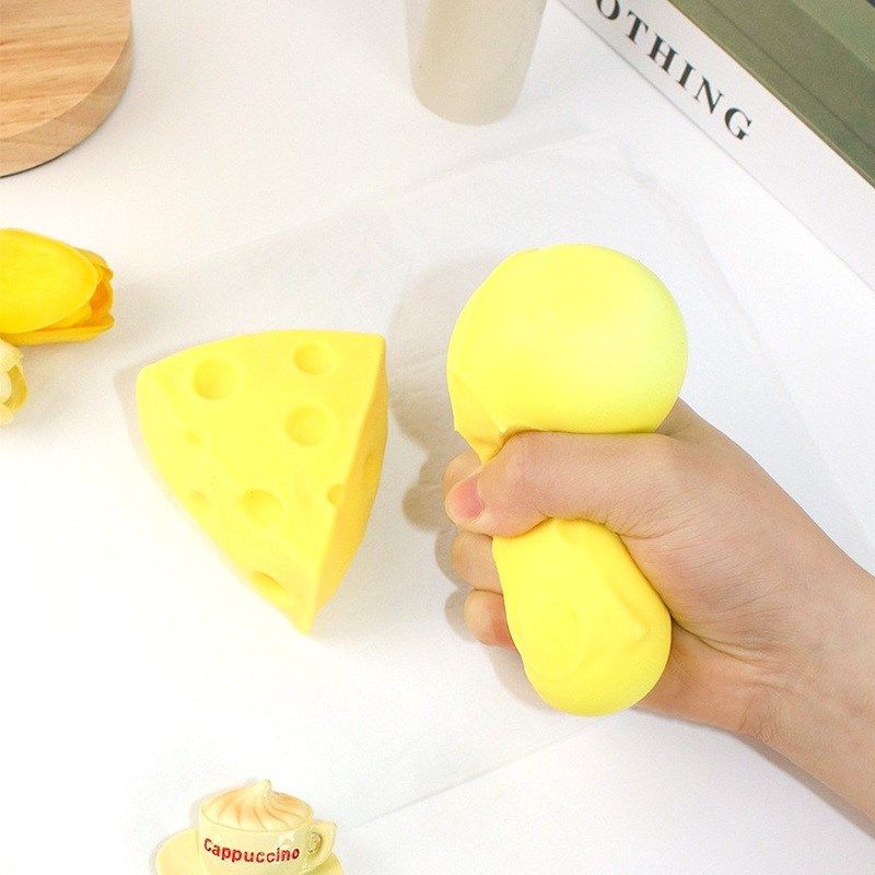 Simulation Food Play Pinch Soft Gummy Cheese Stress Relief T