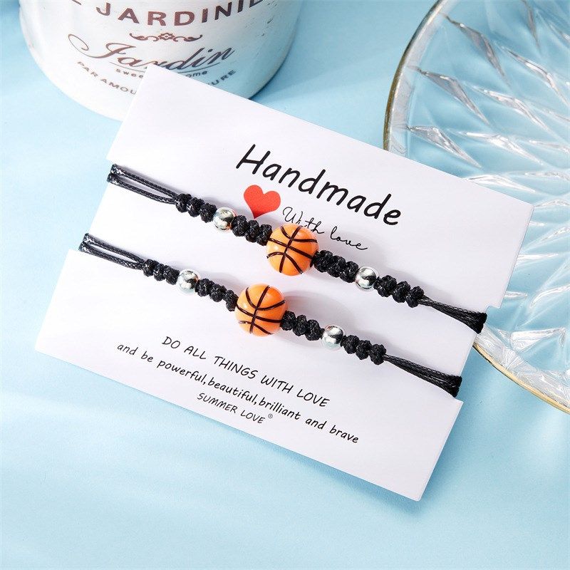 Ball Woven Bracelet Basketball Volleyball 2Pack Couple Brace