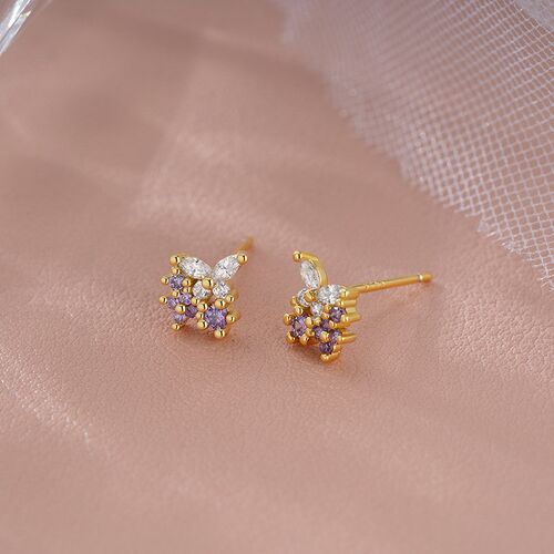 Lavender Purple Butterfly Delicate Earrings Exquisite Light