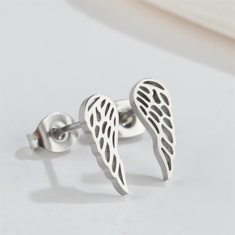 Retro Hollow Feather Earrings Angel Wings Fashionable Compac