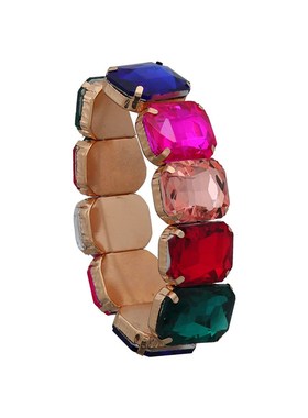 Diamond Bracelet for Women Elastic Punk Style Hip Hop Jewelr