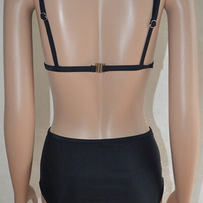 2025 Europe America New Bikini Black Artistic Burnt Flower T