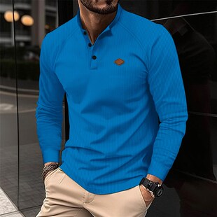 2025 Autumn Winter Mens Polo Shirt Long Sleeve Sports Top wi