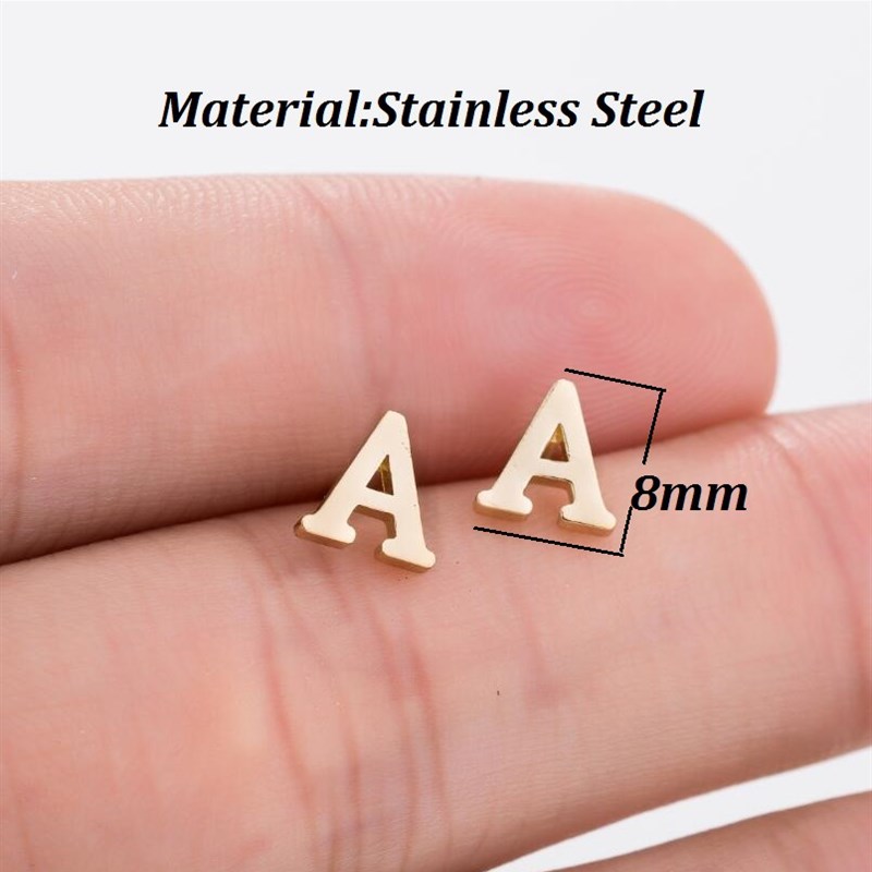 Elegant 26 Alphabet Earrings for Women Stainless steel Minim