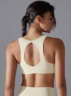 Solid Color Doublesided Nylon Sexy Lowcut Back Sports Bra Ti