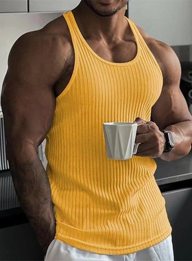 Summer Mens Fitness Vest Sleeveless QuickDry Sports Vest Pur