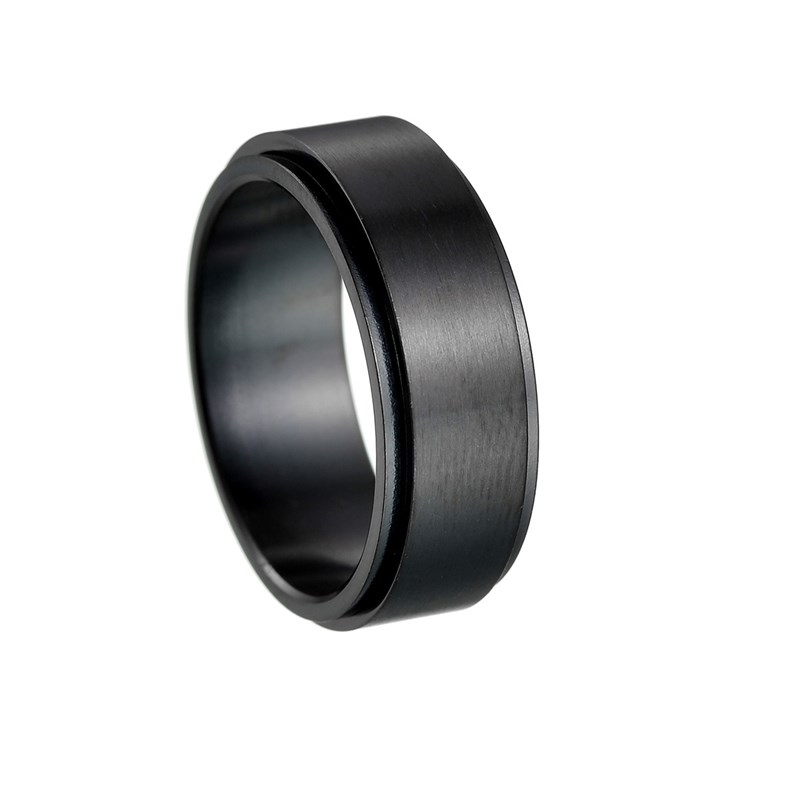 8mm Matte Rotatable Titanium Steel Outdoor Ring for Men Stre