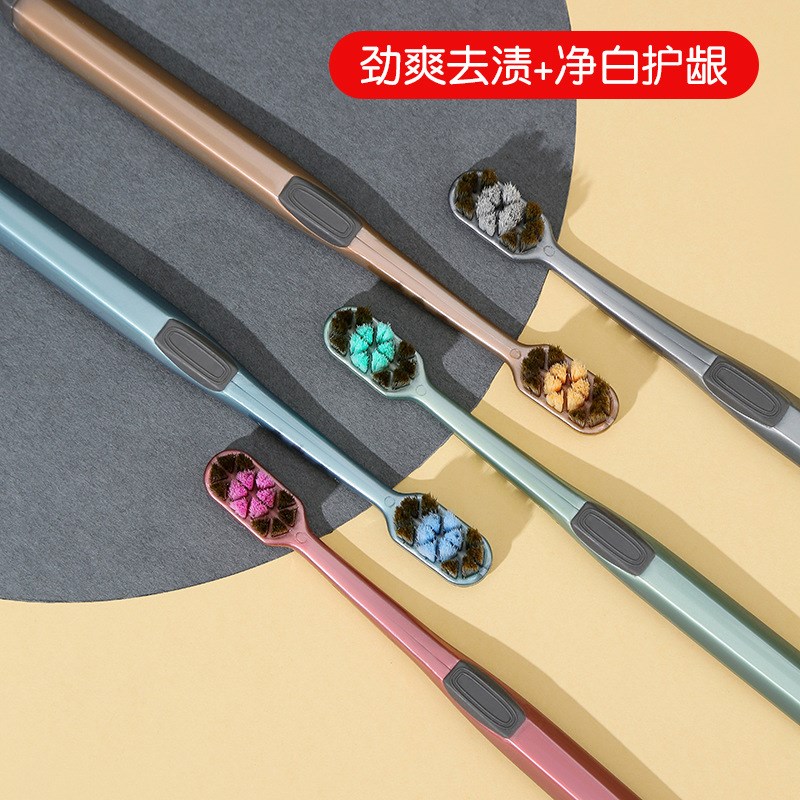 Compact Soft Bristle Toothbrush Adult Whitening Gum Care Tri