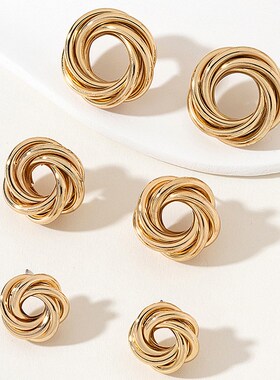 Irregular Flowershaped Metal Wrapped Fashion Commuter Earrin