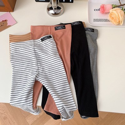 Striped Leggings for Kids 05 Girls Simple Casual Pants Trend