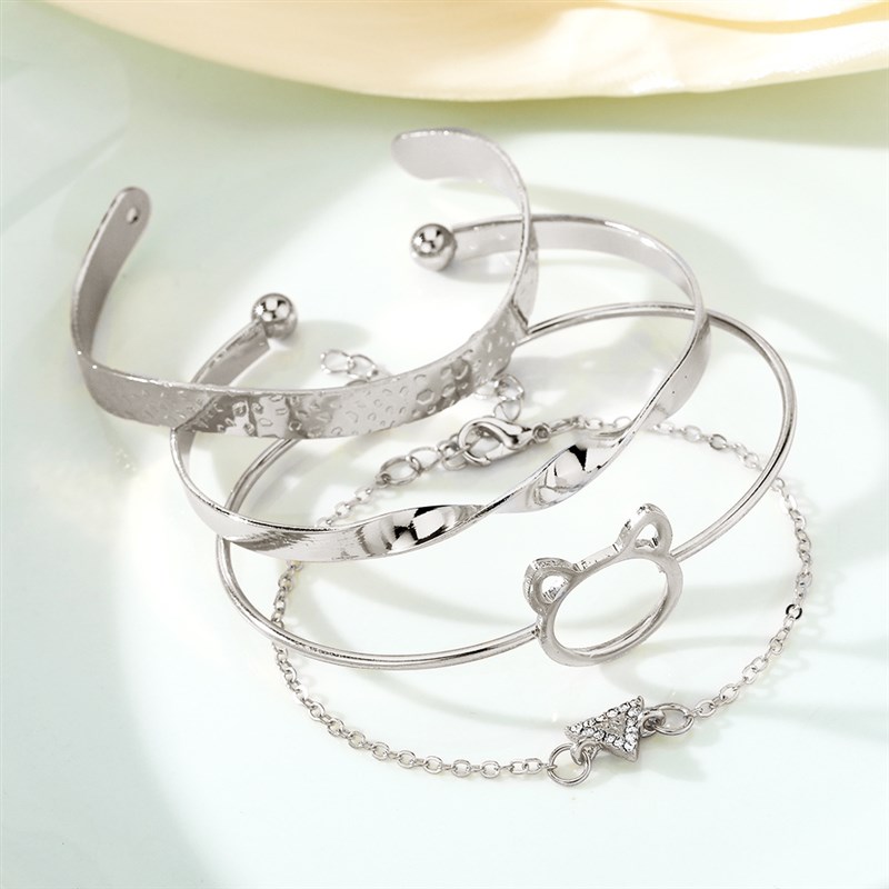 European Simple Bracelet Set for Women Triangle Diamond Cute