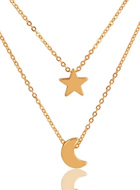 New Fashion Universal StarMoon Pendant Necklace Alloy Jewelr