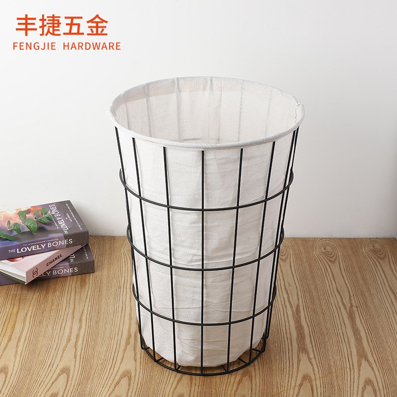 Nordic Simple Iron Laundry Basket Clothing Organizer Basket