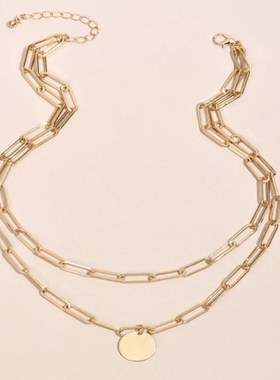 European American Jewelry Simple Choker Punk Circular Double