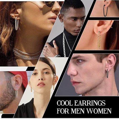 European American Stainless Steel Earrings Cold Style Chain