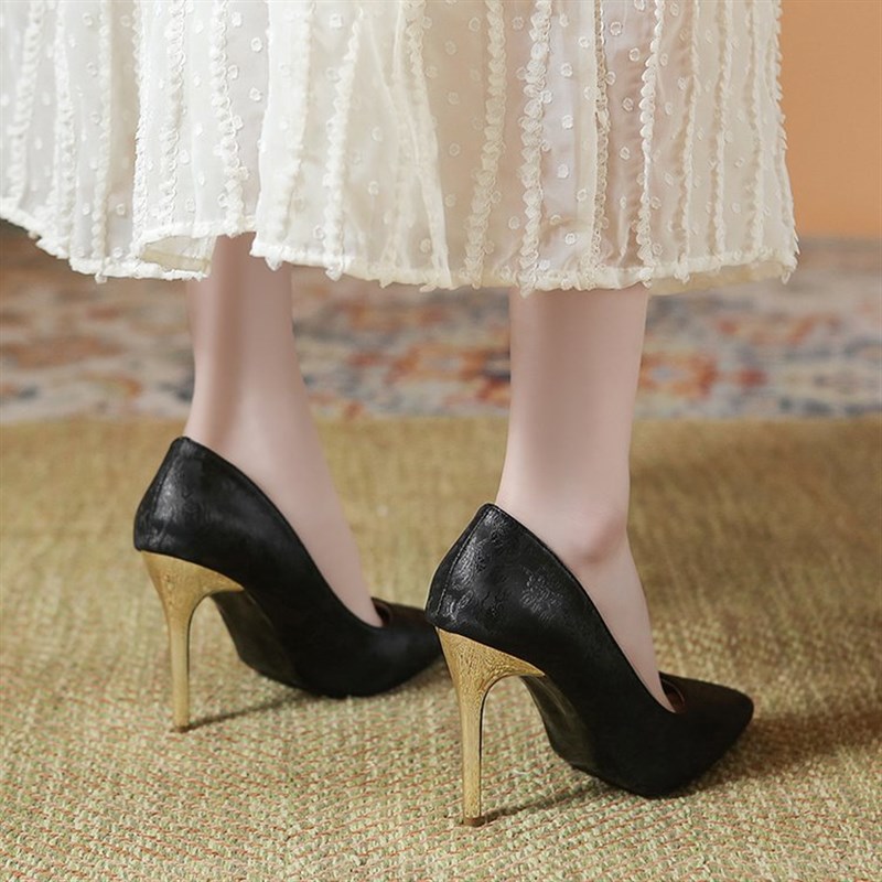 High Heel Single Shoes Women 2025 Autumn Pointed Toe Thin He