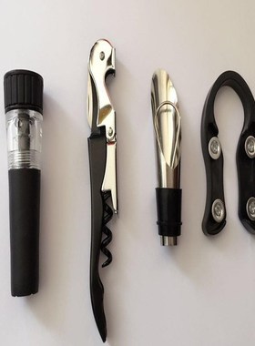 JW Wine Vacuum Stopper Acrylic Pourer Wine Opener FourPiece