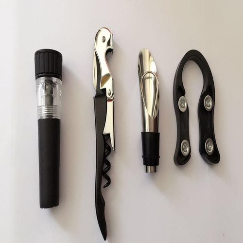 JW Wine Vacuum Stopper Acrylic Pourer Wine Opener FourPiece