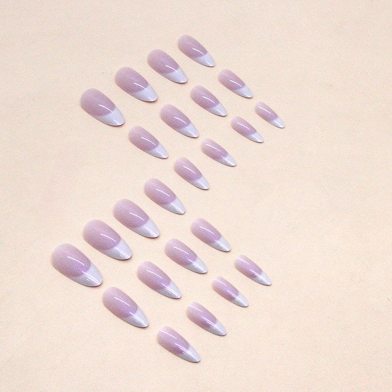 Almondshaped Roundhead Aurora Nails Simple White French Fash