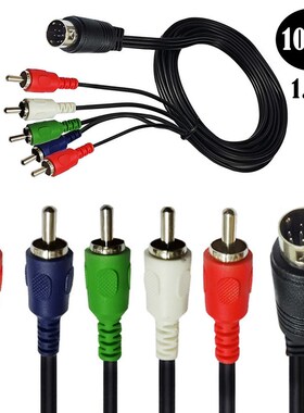 Mini 10PI DIN to 5RCA Video Cable 5AV Component Cable S Term
