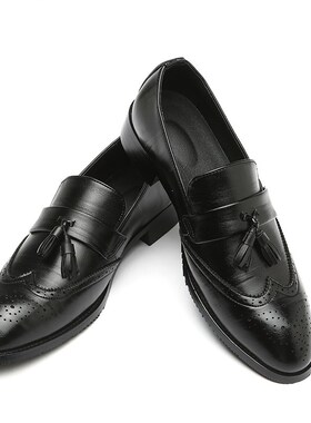 Mens Leather Shoes Fashion Brogue Tassel Big SizeMens Leathe