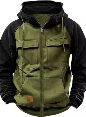 SpringAutumn Mens Hooded Plain Sweatshirt EuropeanAmerican Y