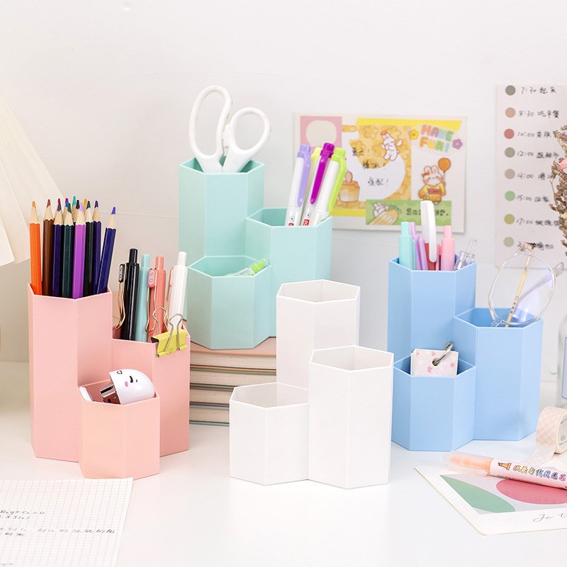 Creative Modern CandyColored 3in1 HighLow Pen Holder Box Chr