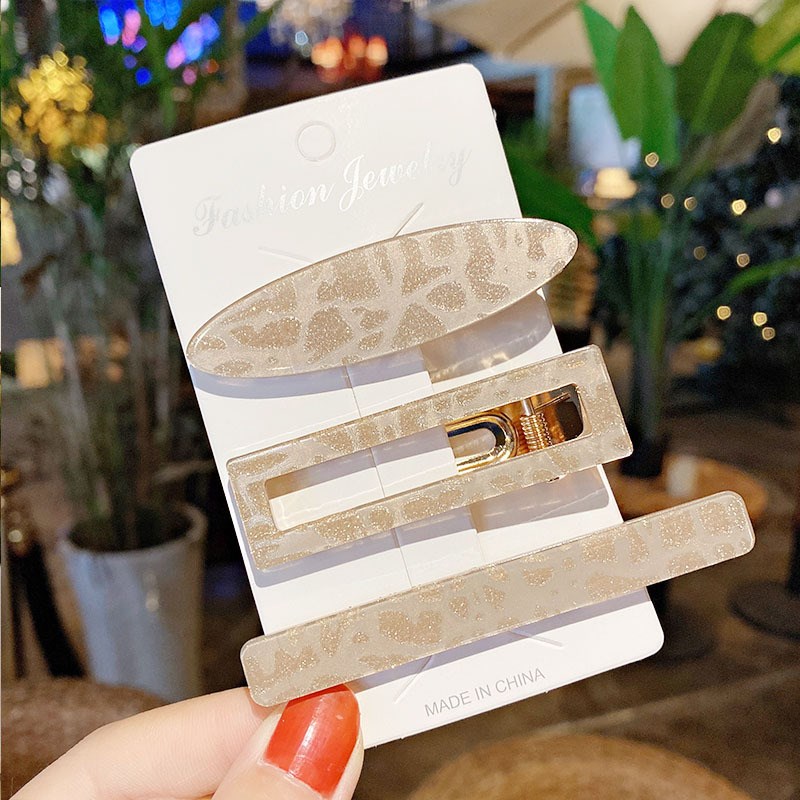 Korean Hairpin Set 3PCS Acrylic Side Clip Girls Barrettes Ha