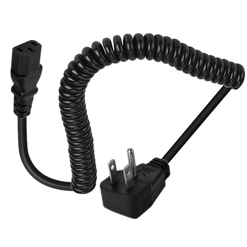 US Plug to IEC C13 Power Cord UL Copper Core Spring Cable 07