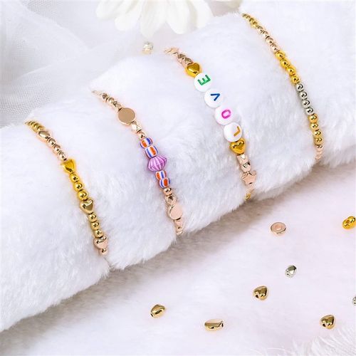 DIY Beads Kit for Bracelet 2560pcs 6 Shapes CCB Beads Round