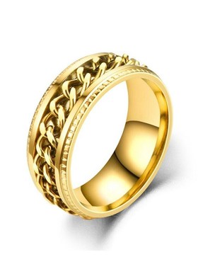 Rotatable Titanium Steel Chain Ring for MenStylish European