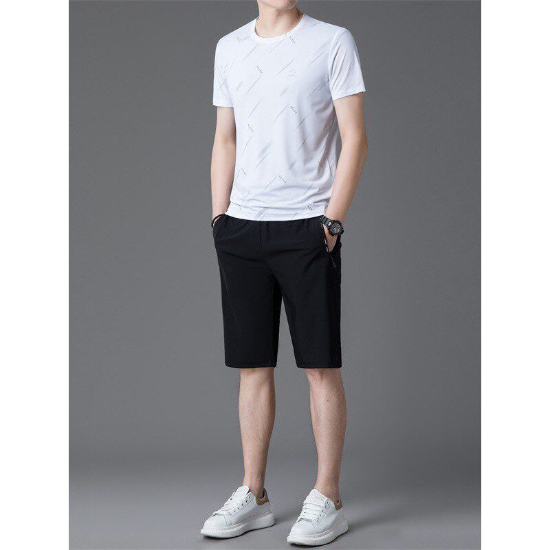 Clearance Mens Casual Set Summer Round Neck Tops Pants Fashi