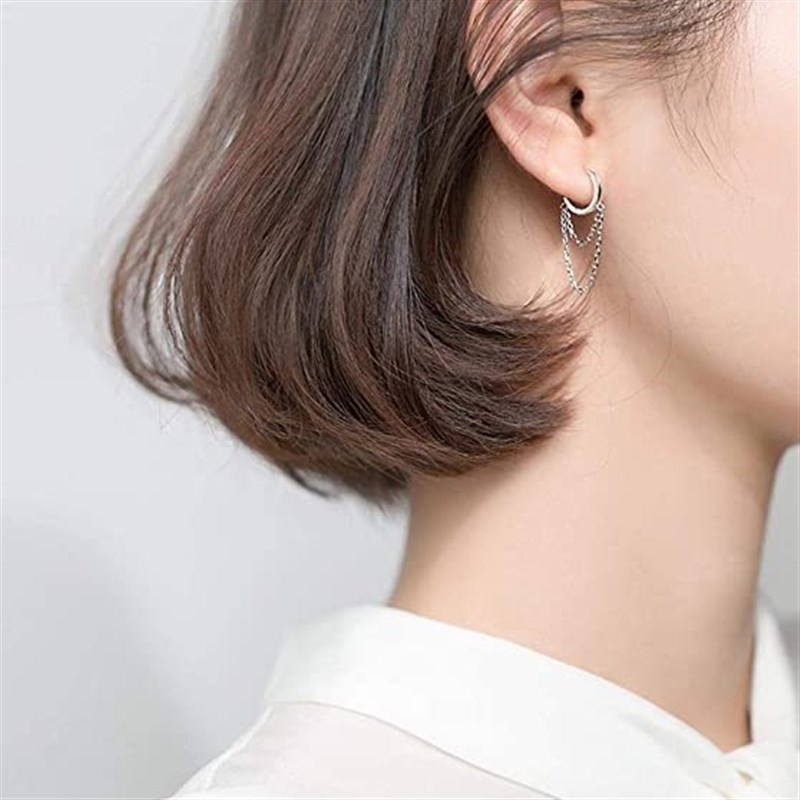 Ear Cuff Women Fresh Elegant Girly Simple Doublelayer Chain