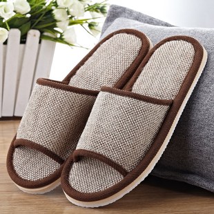 Hotel Linen Cotton Slippers Couples Home Indoor Lightweight
