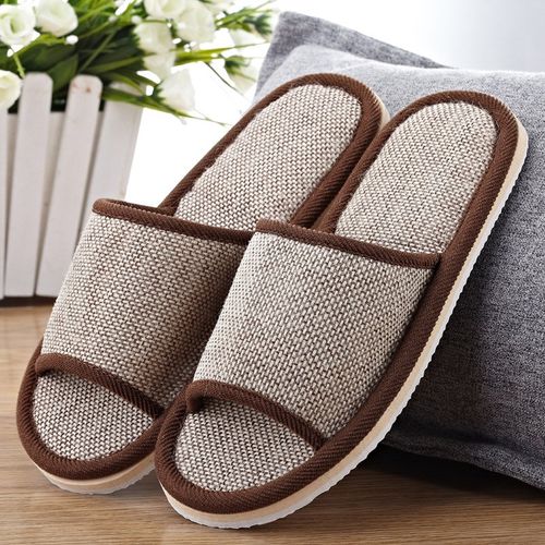Hotel Linen Cotton Slippers Couples Home Indoor Lightweight