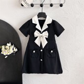 Prin 77270 Girls Summer Color Dress Contrast Tie Elegant Bow