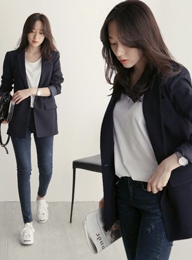 2025 Womens Onebutton Blazer Midlong Versatile Coat Professi