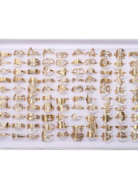 Stainless Steel Mixed Cut Rings Multicolor Titanium Steel Fl